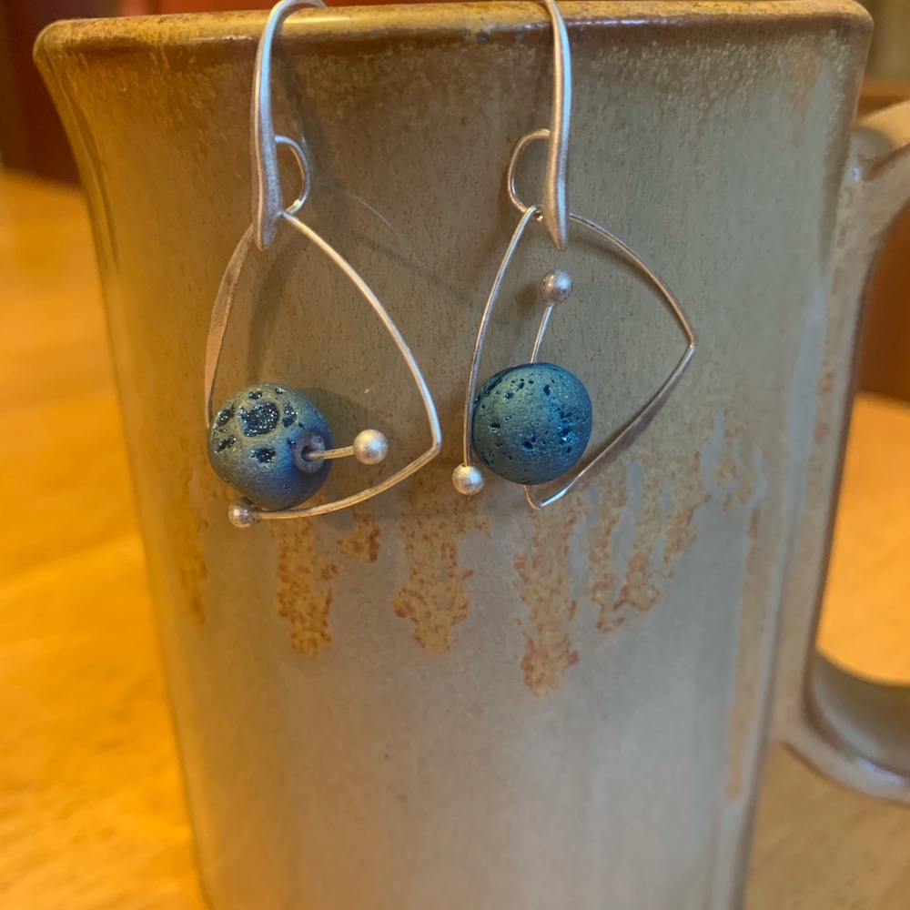 Silver and Blue Meteorite